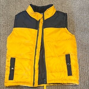 Kids Yellow and Black Puffer Vest - Lightweight Layering